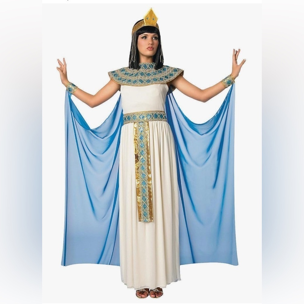 Spirit Halloween. size M adult Cleopatra Complete 6 PCs Costume-White-NEW